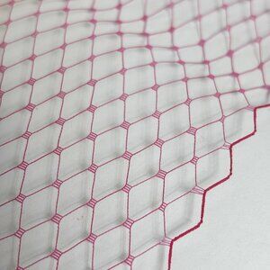Bright Pink Birdcage Veil Millinery Netting Fabric 4 yards NOS